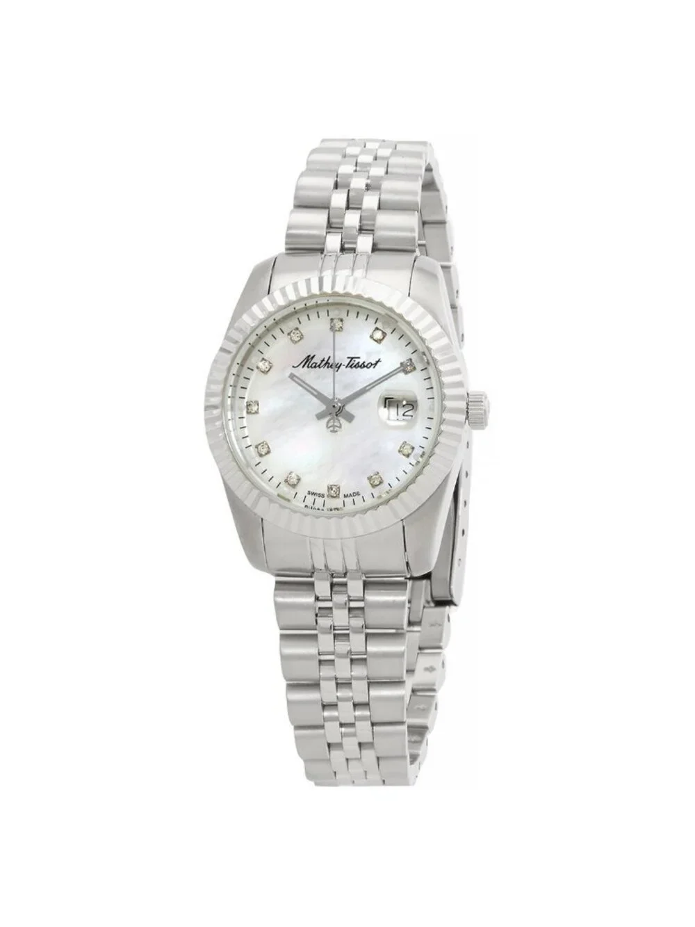 NWT Mathey-Tissot Mathy III MOP Quartz White Dial Ladies Watch